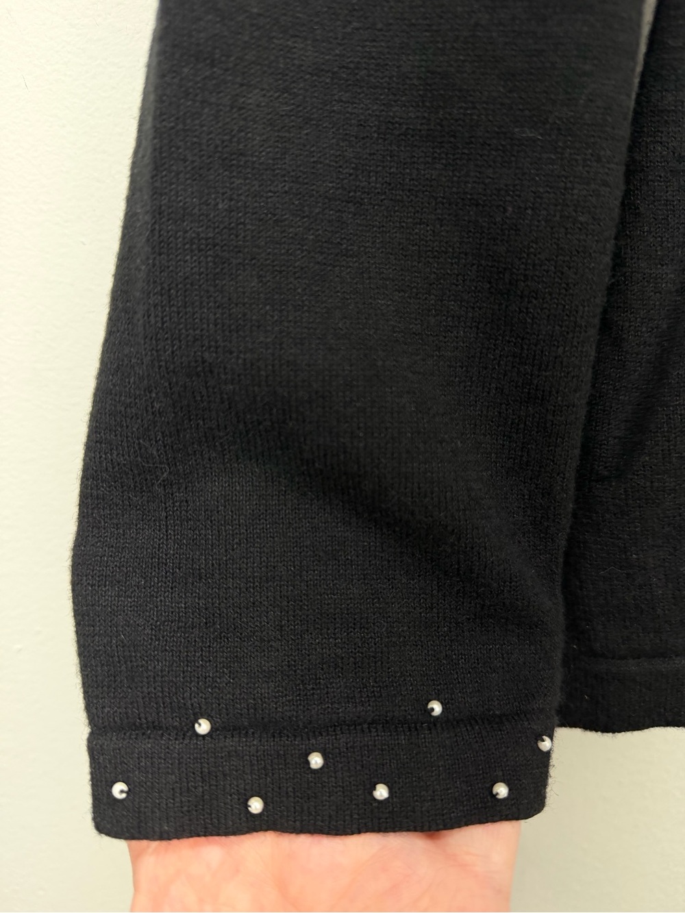 Vintage Berek size XL Women’s Black Knit Sequin Santa Claus Holiday Sweater - Picture 4 of 8